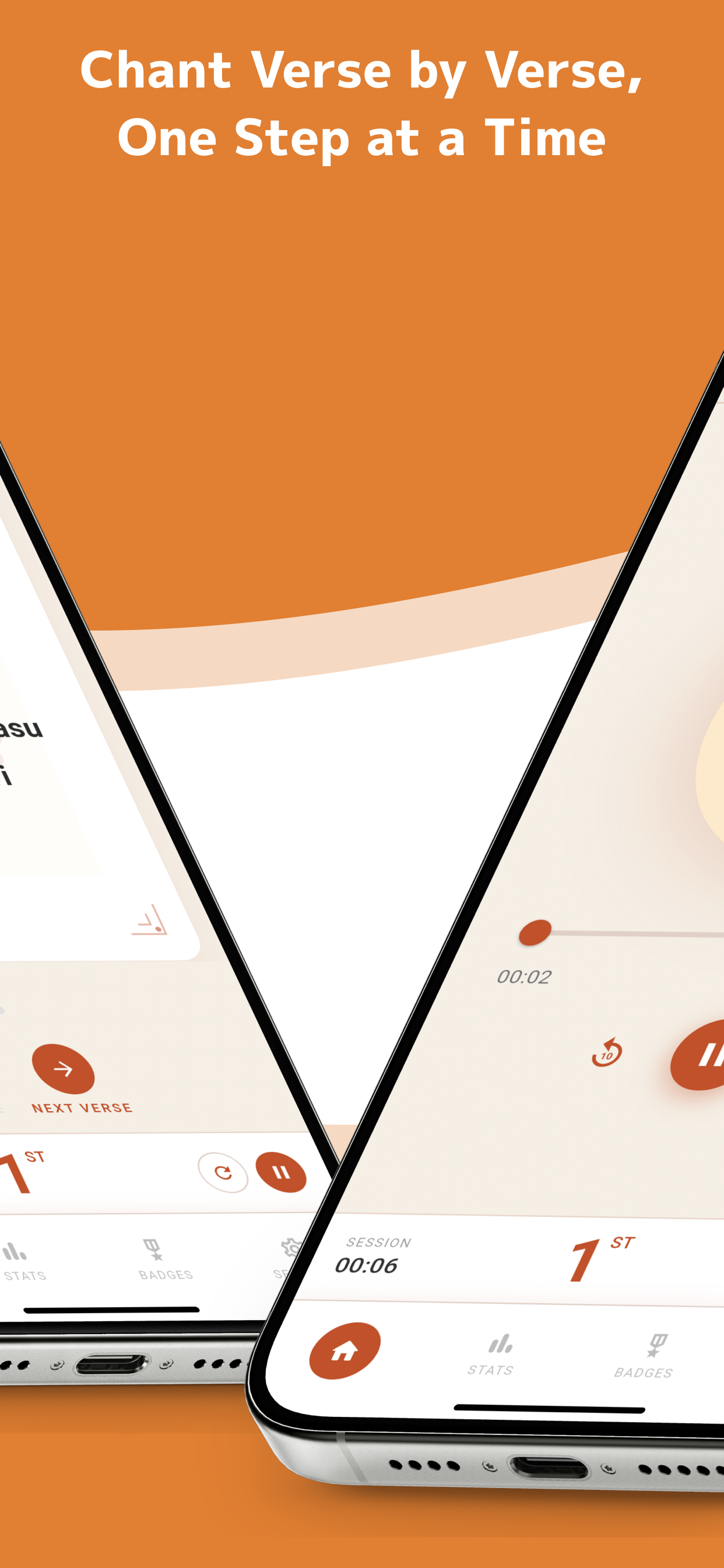 Hanuman Chalisa Japa verse-by-verse chanting screen with Next Verse button